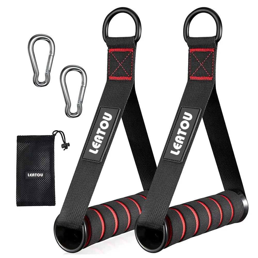 Resistance Band Handle Bar & Pulley Attachment Set – Home Gym Training Accessories