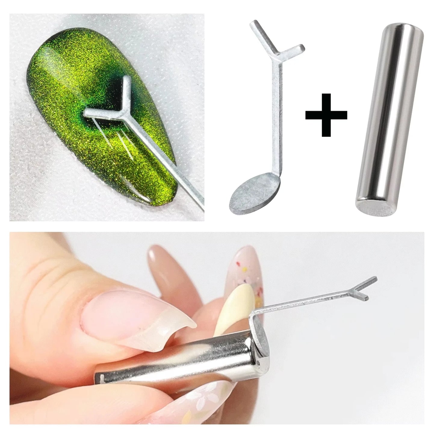 LINMANDA Cat Eye Nail Art Magnetic Kit Heart Shaped Magnetic Tools Portable Gel Nail Art Magnets Suitable for Home or Nail Salon