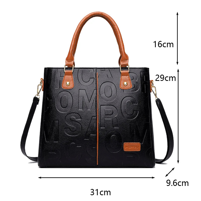 PU Leather Large Capacity Luxury Tote Shoulder Bag – Women's Travel Handbag