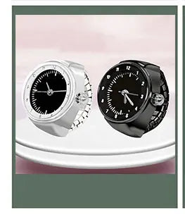 Vintage Y2K Finger Watch Rings for Women Men Elastic Stretchy Roman Quartz Mini Watches Rings Punk anillos Gift