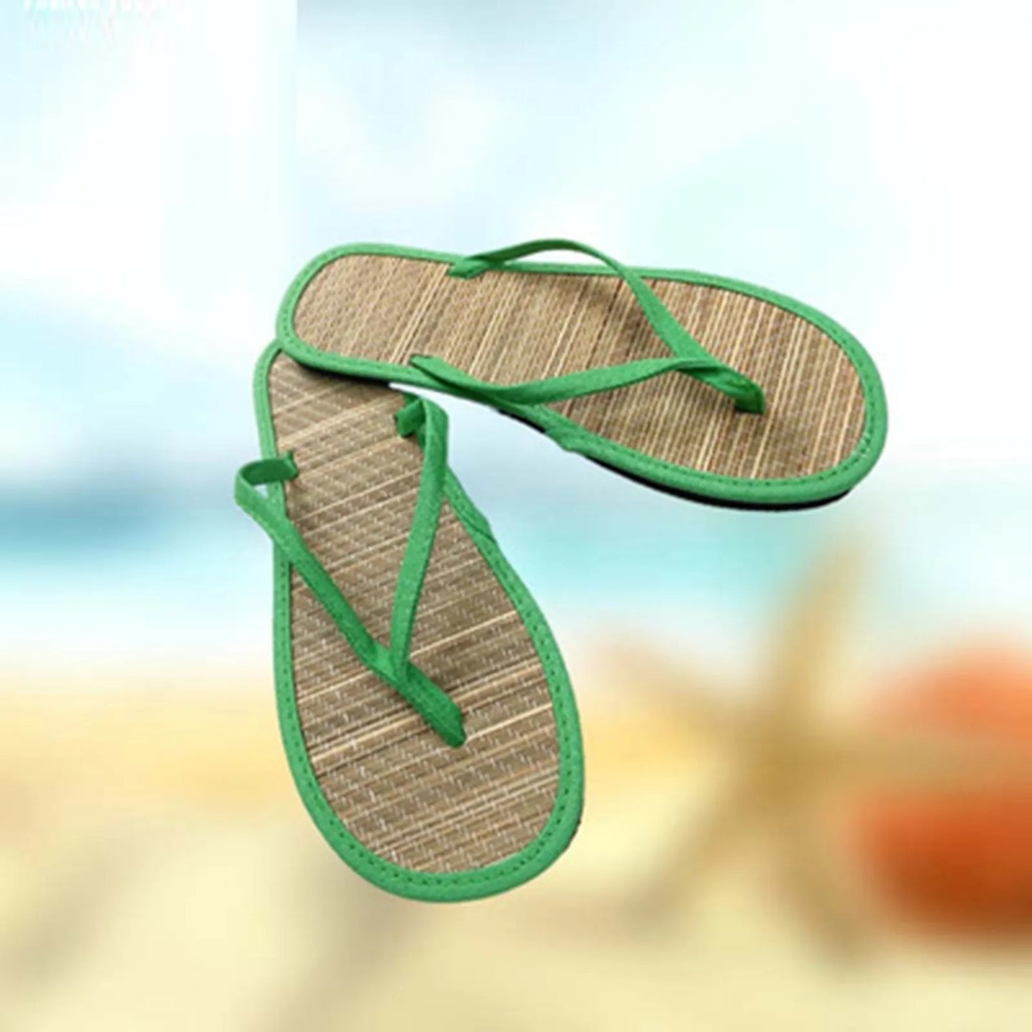 2023 Women Flat Flip-flops Slippers Comfortable Non-slip Sandals Bamboo Rattan Flip Flop Home Bathroom Fashion Slippers Zapatos