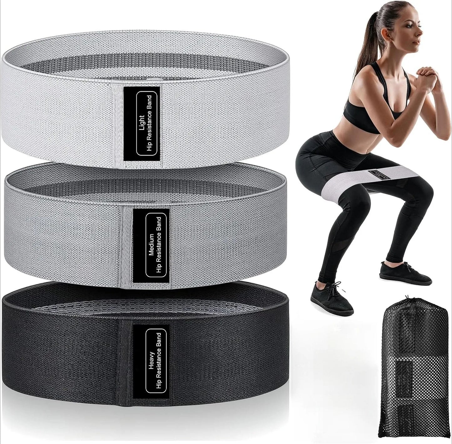 Fabric Resistance Loop Bands – Cloth Booty Bands for Women, Squat & Leg Training
