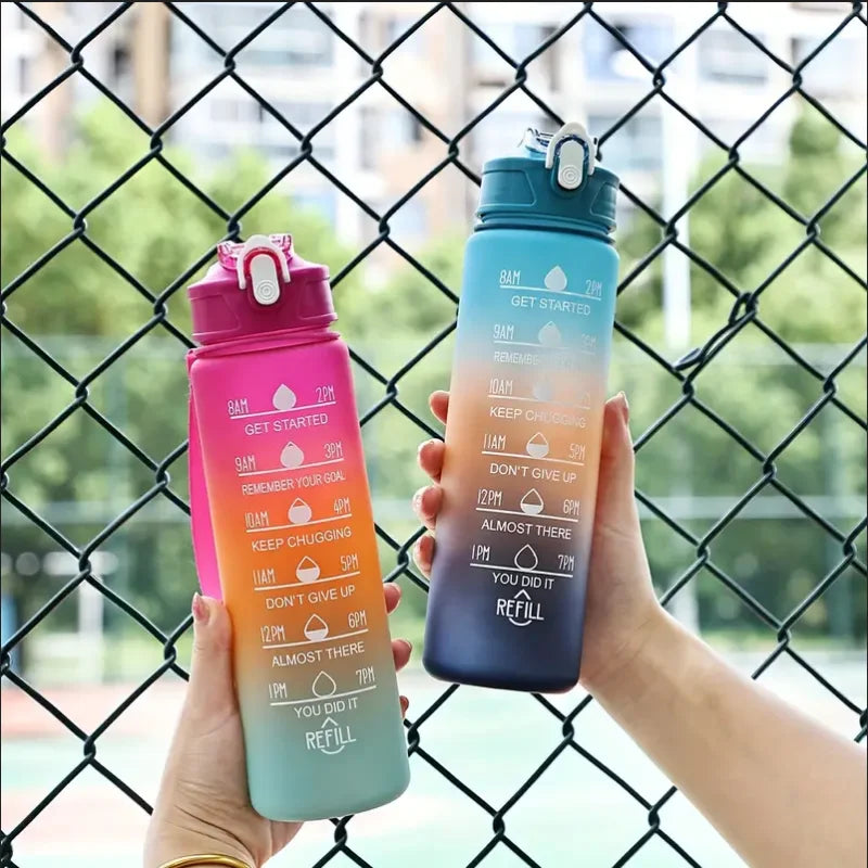 Sports Water Bottle with Time-Tracking Straw – Flip Lid, Leak-Proof, 750ml