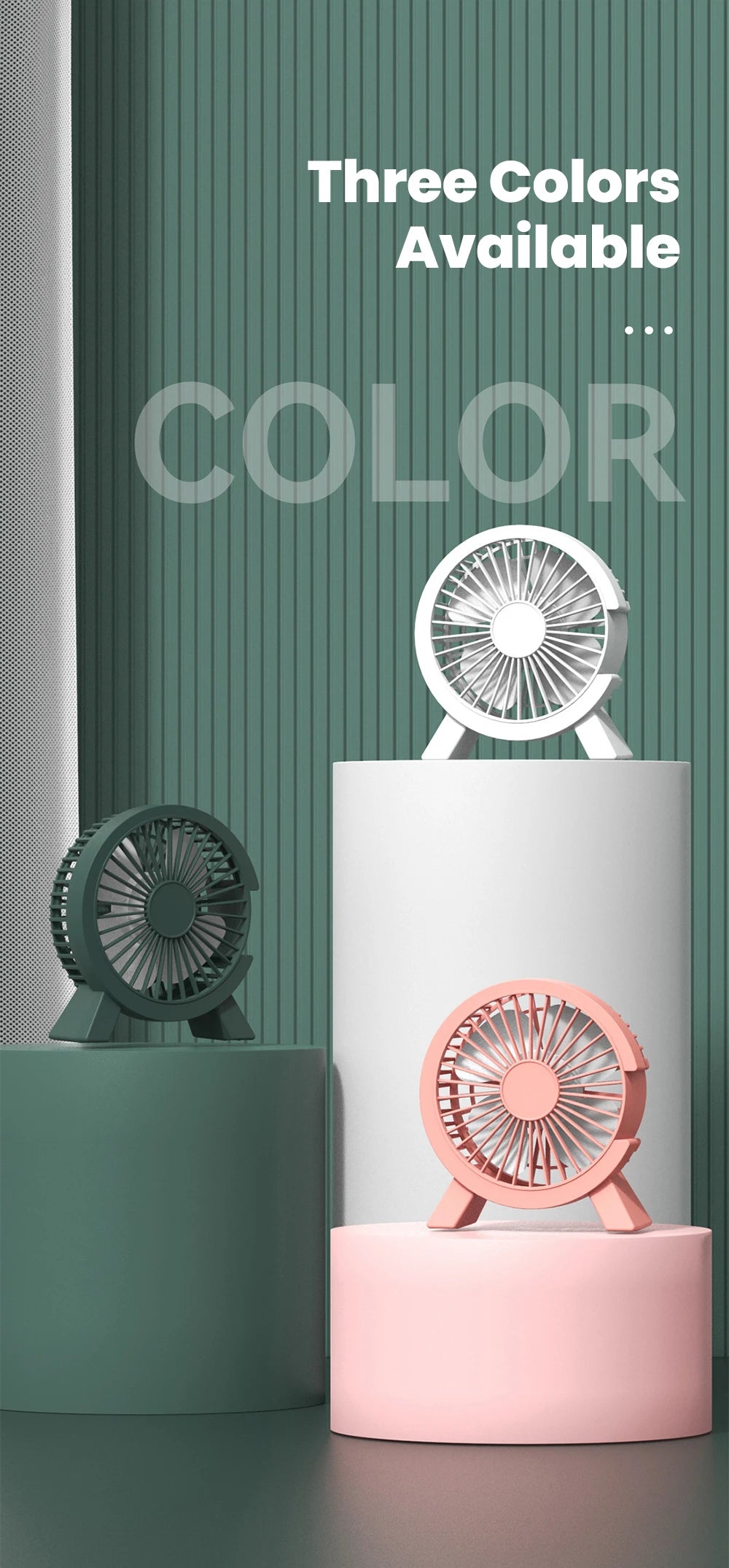 Mini Rechargeable Desk Fan — Portable Cooling for Home, Office & On-the-Go