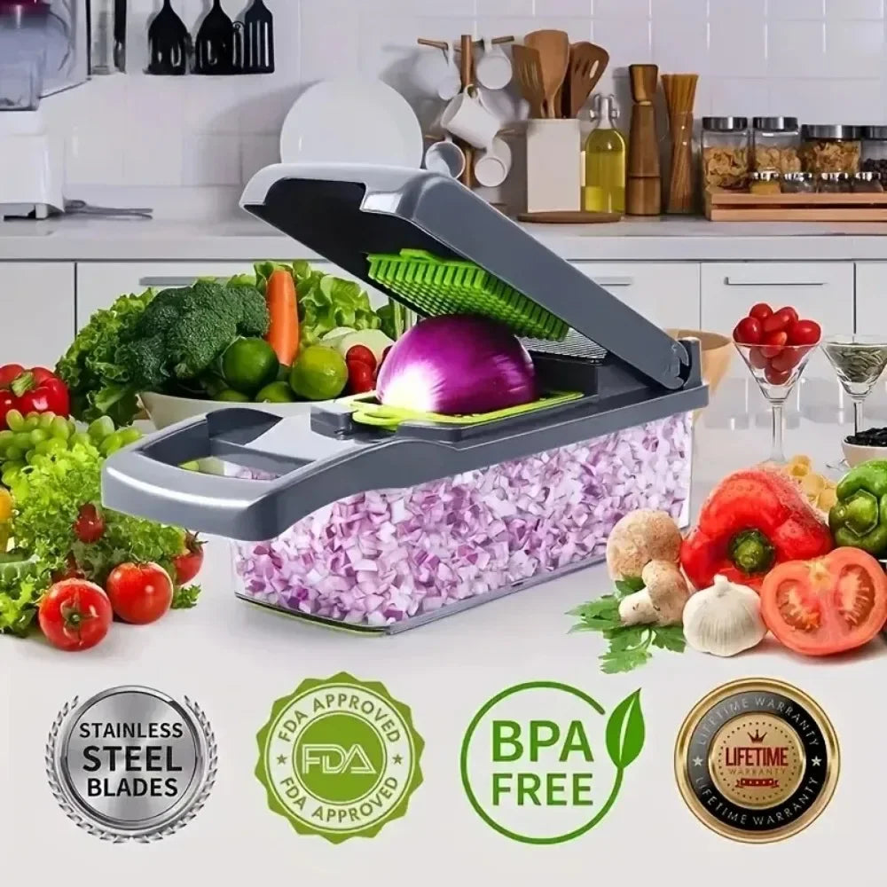 14-in-1 Multi Vegetable Chopper — Slice, Dice & Prep in Seconds