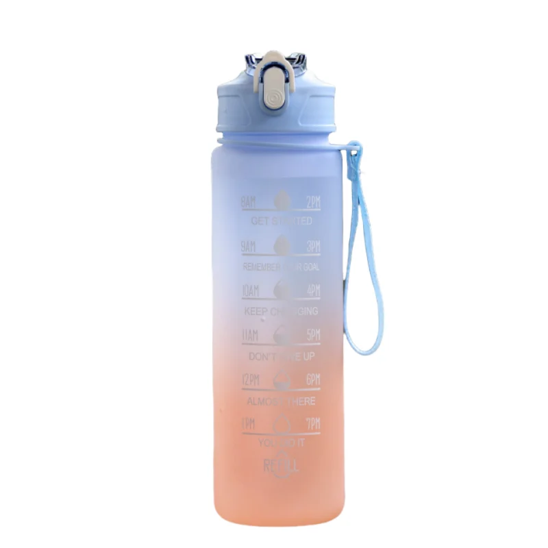 Sports Water Bottle with Time-Tracking Straw – Flip Lid, Leak-Proof, 750ml