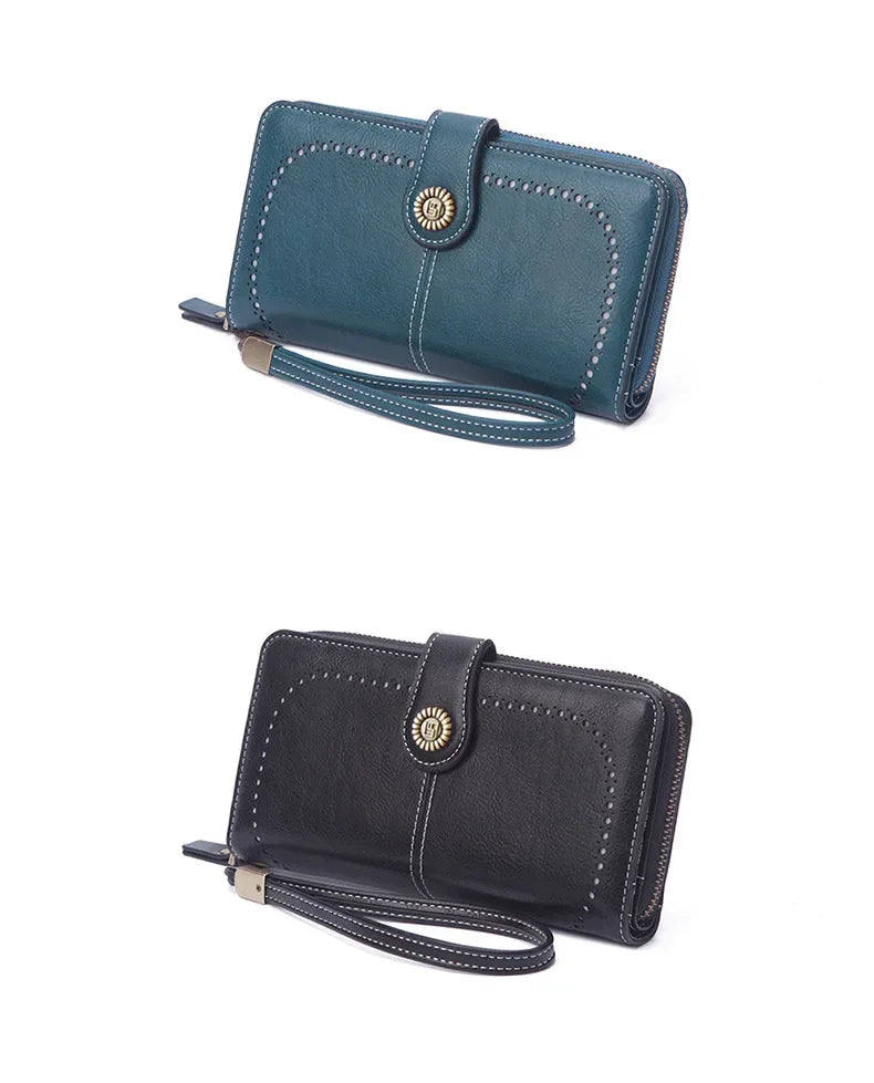 High Quality Women Wallet  Anti-theft Leather Wallets For Woman Long Zipper Large Ladies Clutch Bag Female Purse Card Holder