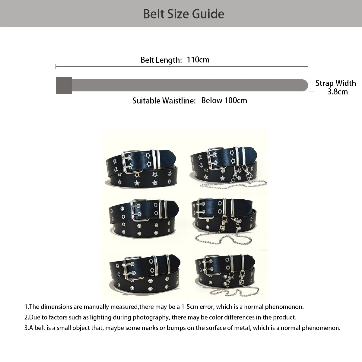 Retro Square Rivet Men's Belt With Three Row Needle Buckle Hip-Hop Rock Punk Y2k Style Jeans Belts For Women Goth Waistband
