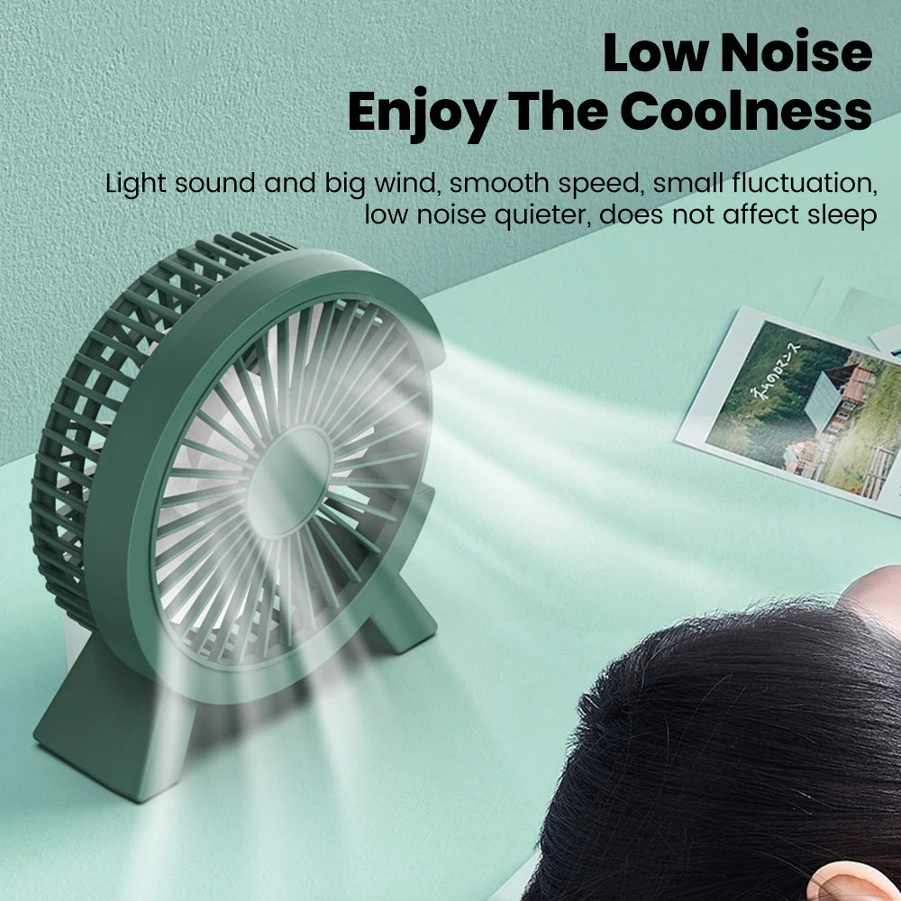 Mini Rechargeable Desk Fan — Portable Cooling for Home, Office & On-the-Go