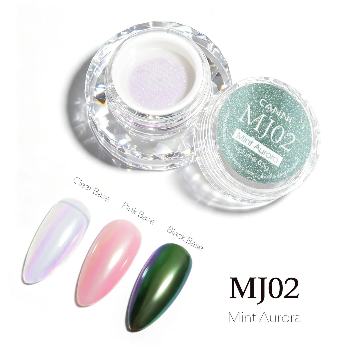 CANNI Mirror Chrome Nail Powder Aurora Effect Pearl Pigment Dust for UV Gel Nails Metallic Nail Art Decoration DIY Design