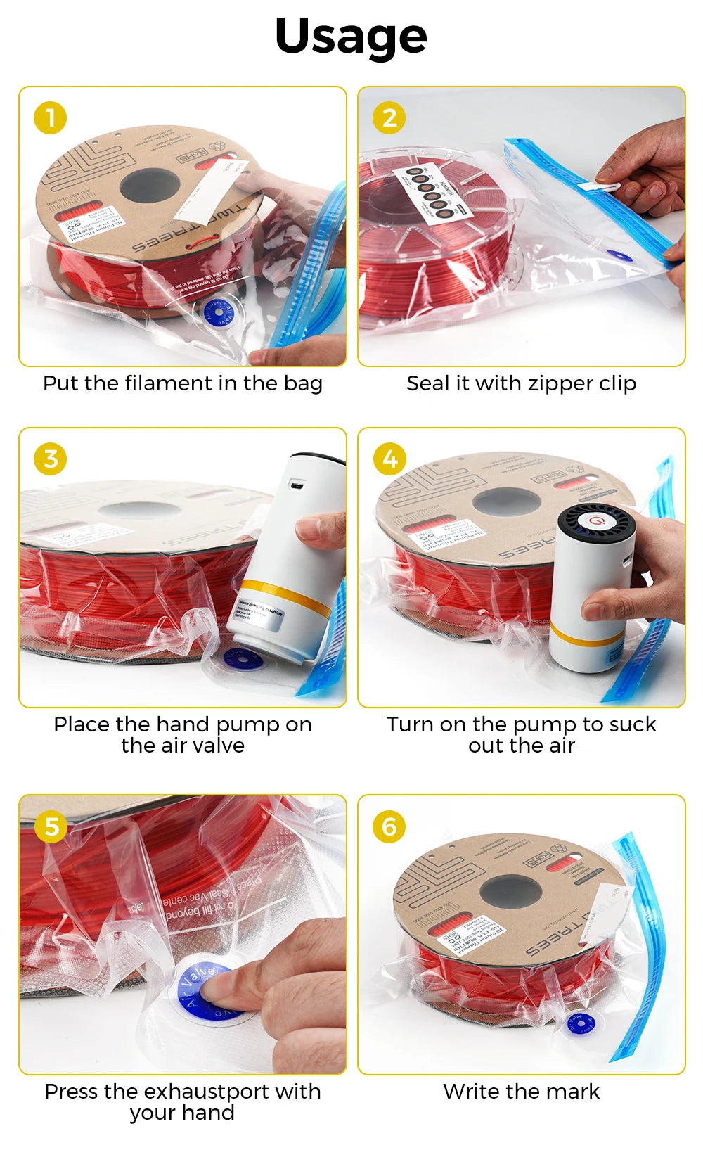 USB Rechargeable Electric Air Pump Vacuum Automatic Compressed Bag Electric Pump For 3D Printer Filament Vacuum Bag Keep Dry
