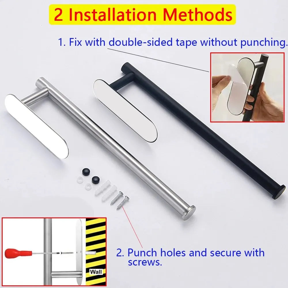 Adhesive Kitchen Paper Towel Holder – Wall-Mount Tissue & Roll Dispenser
