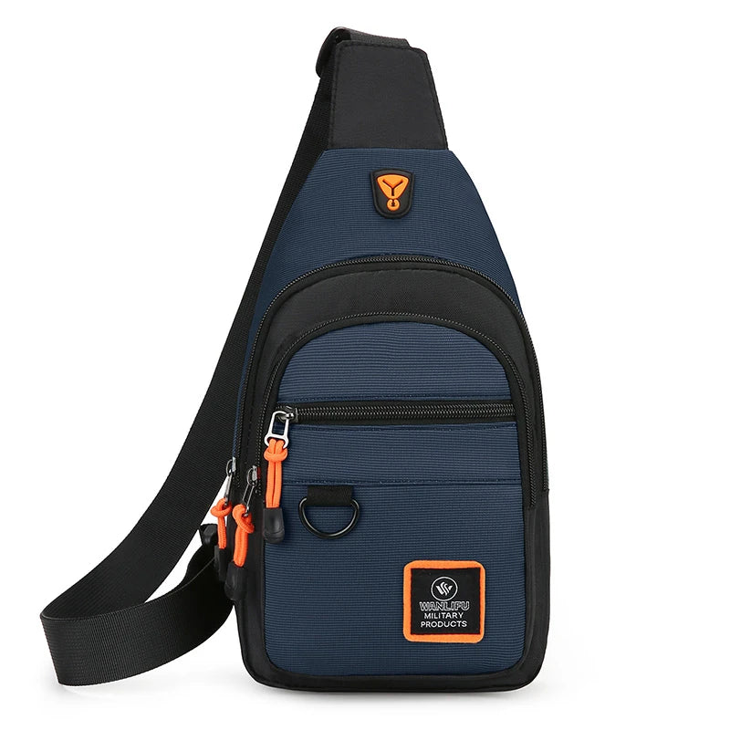 Casual Men Chest Bag Nylon Small Shoulder Bag Running Cycling Belt Sling Bag Outdoor Sport Crossbody Bag Travel Phone Pouch Bag