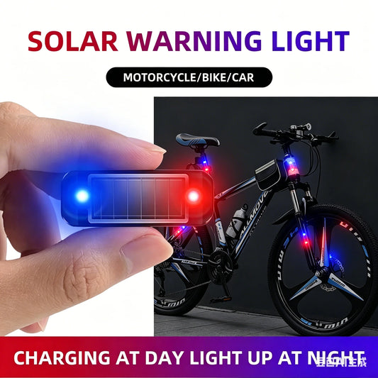 Mini Solar LED Car Warning Light – Wireless Anti-Theft Dummy Alarm Security Flashing Lamp