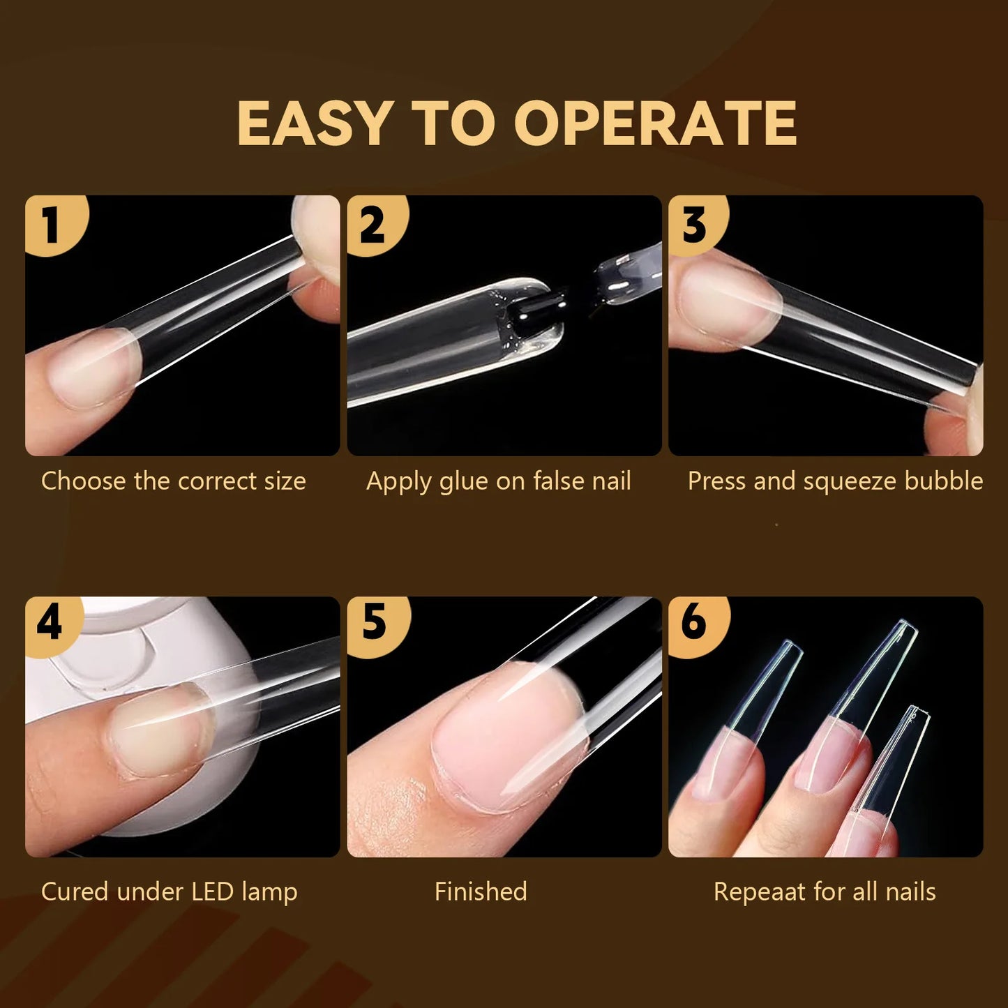 120/140pcs Almond Stiletto False Nail Tips Clear Soft Fake Nails Extension For Home DIY Nail Salon Manicure Press On Nails