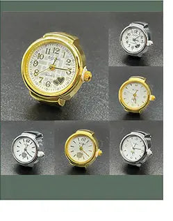 Vintage Y2K Finger Watch Rings for Women Men Elastic Stretchy Roman Quartz Mini Watches Rings Punk anillos Gift