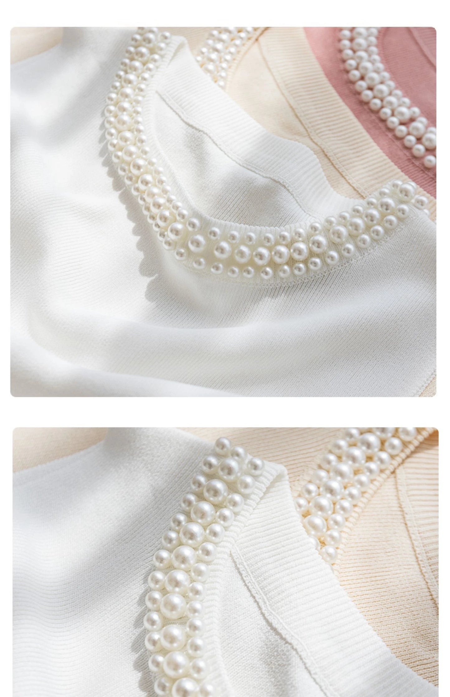 Korean Knitted Beaded Sleeveless Vest Top – Women's Casual Summer Fashion