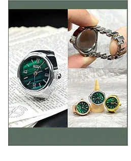 Vintage Y2K Finger Watch Rings for Women Men Elastic Stretchy Roman Quartz Mini Watches Rings Punk anillos Gift