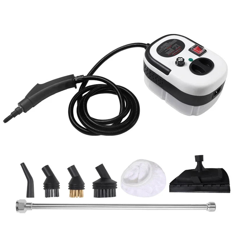 Handheld Pressurized Steam Cleaner – High-Temp Multi-Surface Deep Clean with Brush Heads
