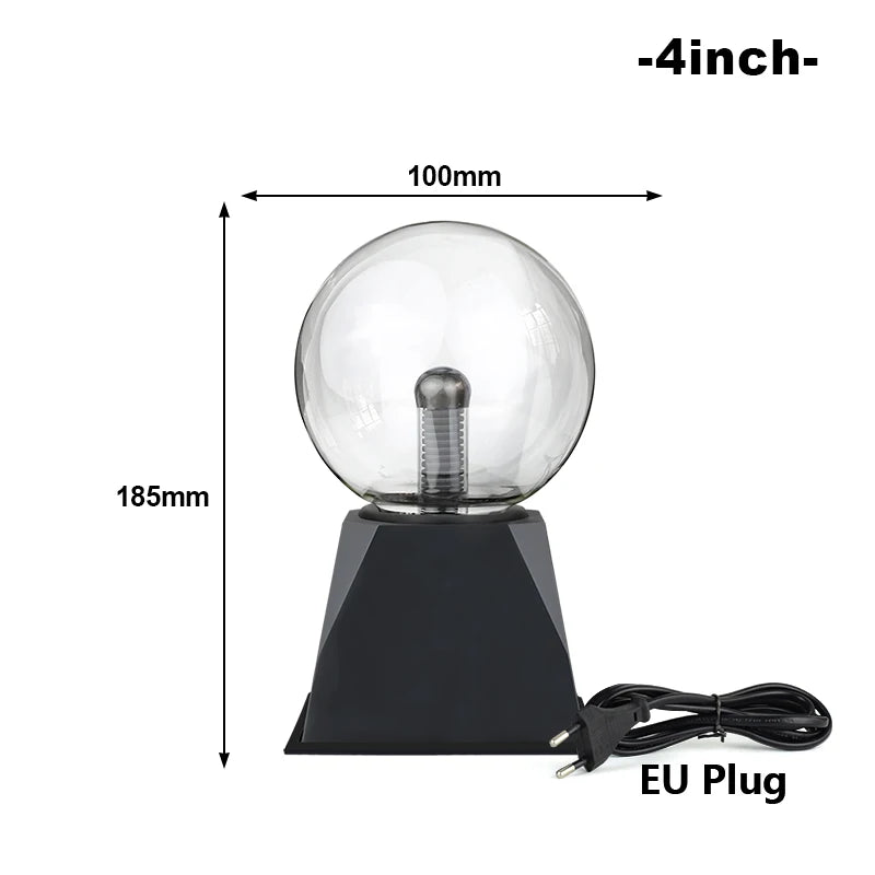 Magic Crystal Plasma Ball Lamp – 3–8 Inch LED Night Light Novelty Gift