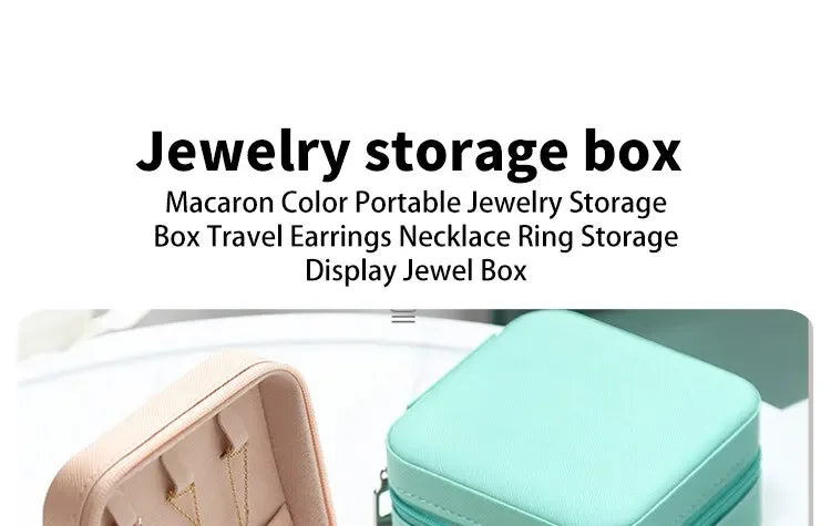 Simple And Portable Palm Jewelry Box, Ring And Earring Storage Box, Zipper Flip Cover, Travel Accessory Box, Pearl Box