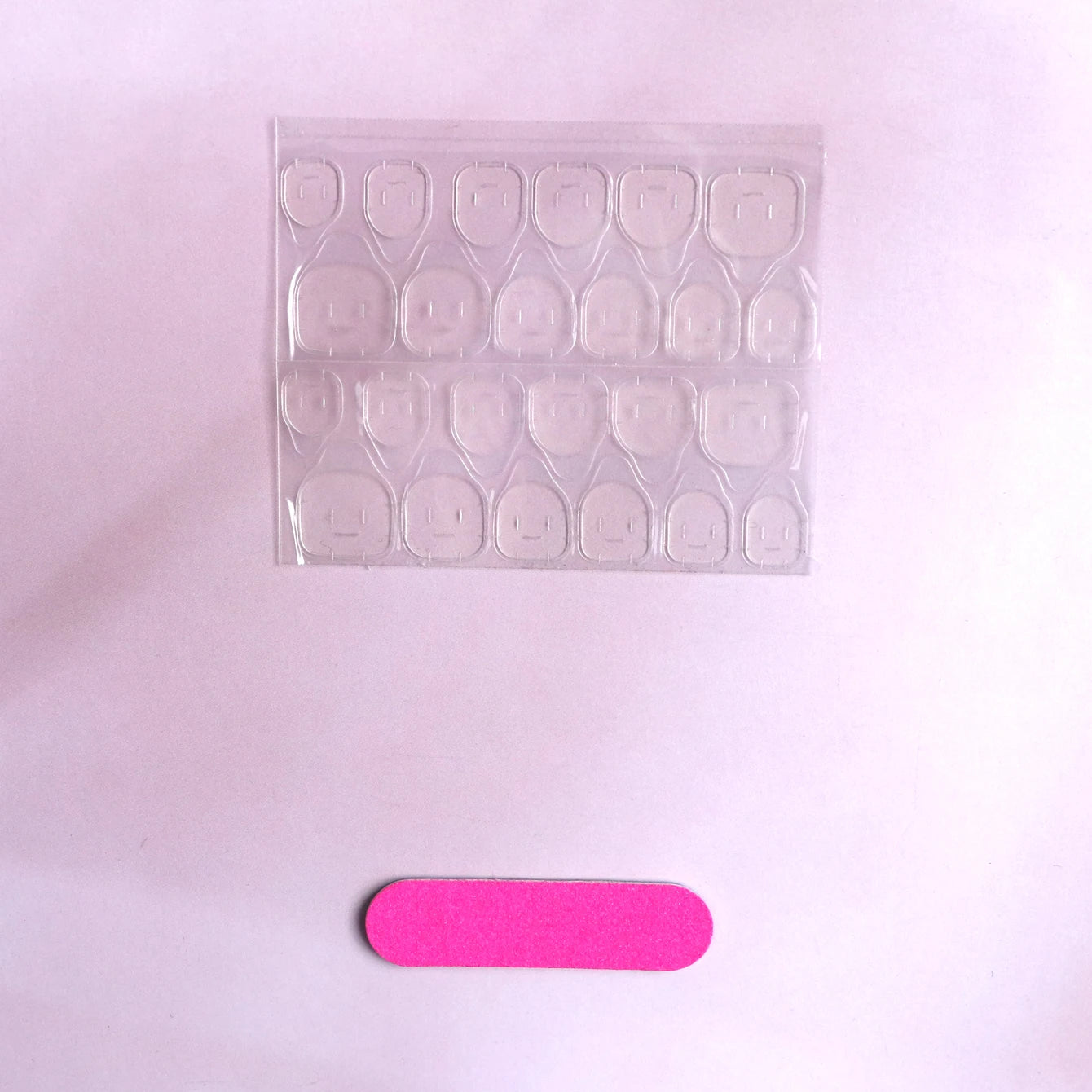 24 PCs Short Square French Heart Simple Nails with 1 Jelly Glue and 1 Nail File