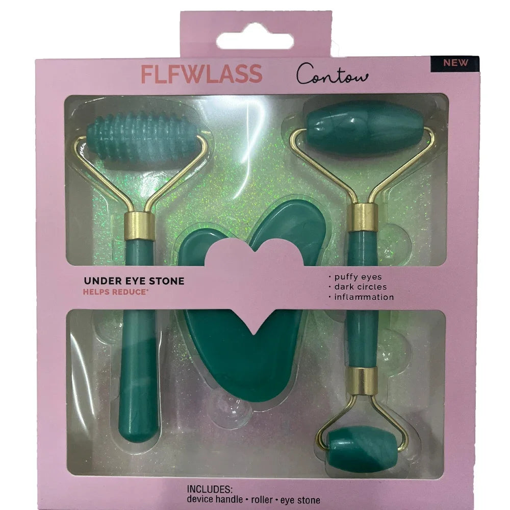 3-Piece Resin Roller & Gua Sha Set – Face & Body Skin Care Massage Tools