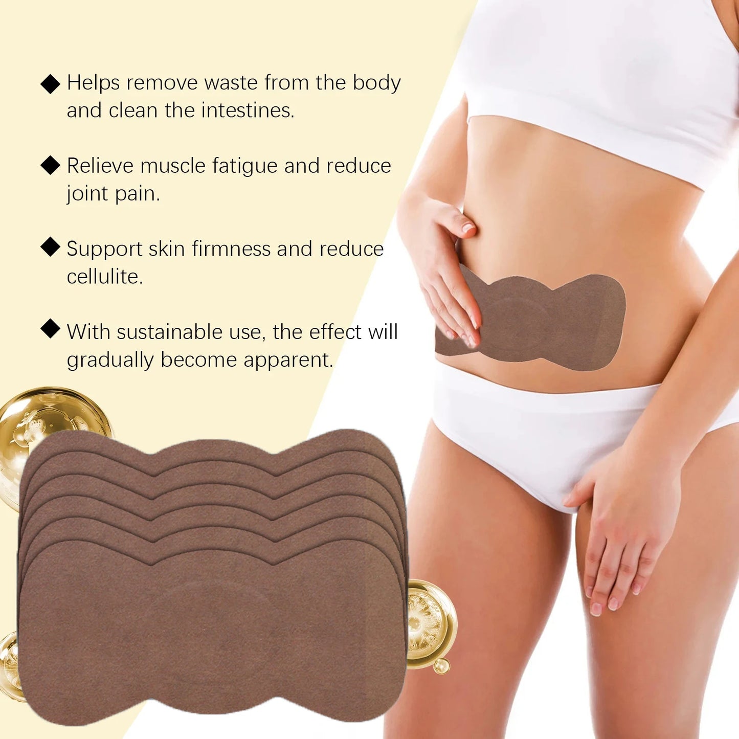 Body Slimming & Lymphatic Drainage Patches – Belly Toning & Swelling Reduction Stickers