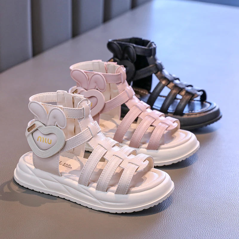 2026 Fashion Kids Sandals Children's Design Hollow-out Multicolor Sport Sandals Soft Flat Strappy Sandals Girls Cute Beach Shoes