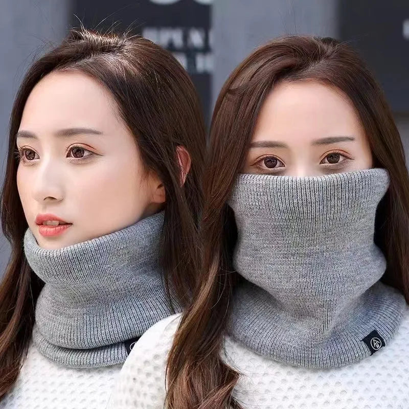 Fashion Women Knitted Scarf Solid Cashmer Like Winter RIDE Scarves Lady Warm Thick Unisex Men Neck Scarfs Ring