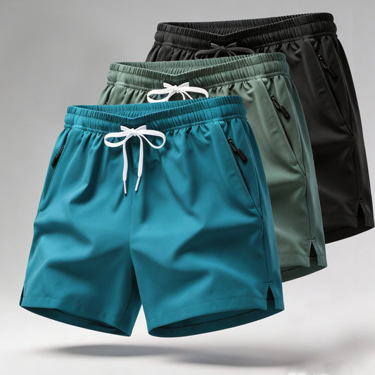 Men's Quick-Dry Running Shorts with Zip Pockets – Athletic Gym Shorts