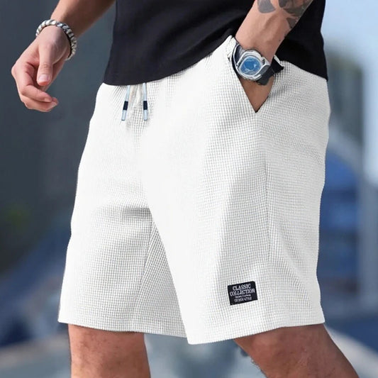 Men's Breathable Casual Beach Shorts – Textured Fabric Sport & Daily Wear Bottoms