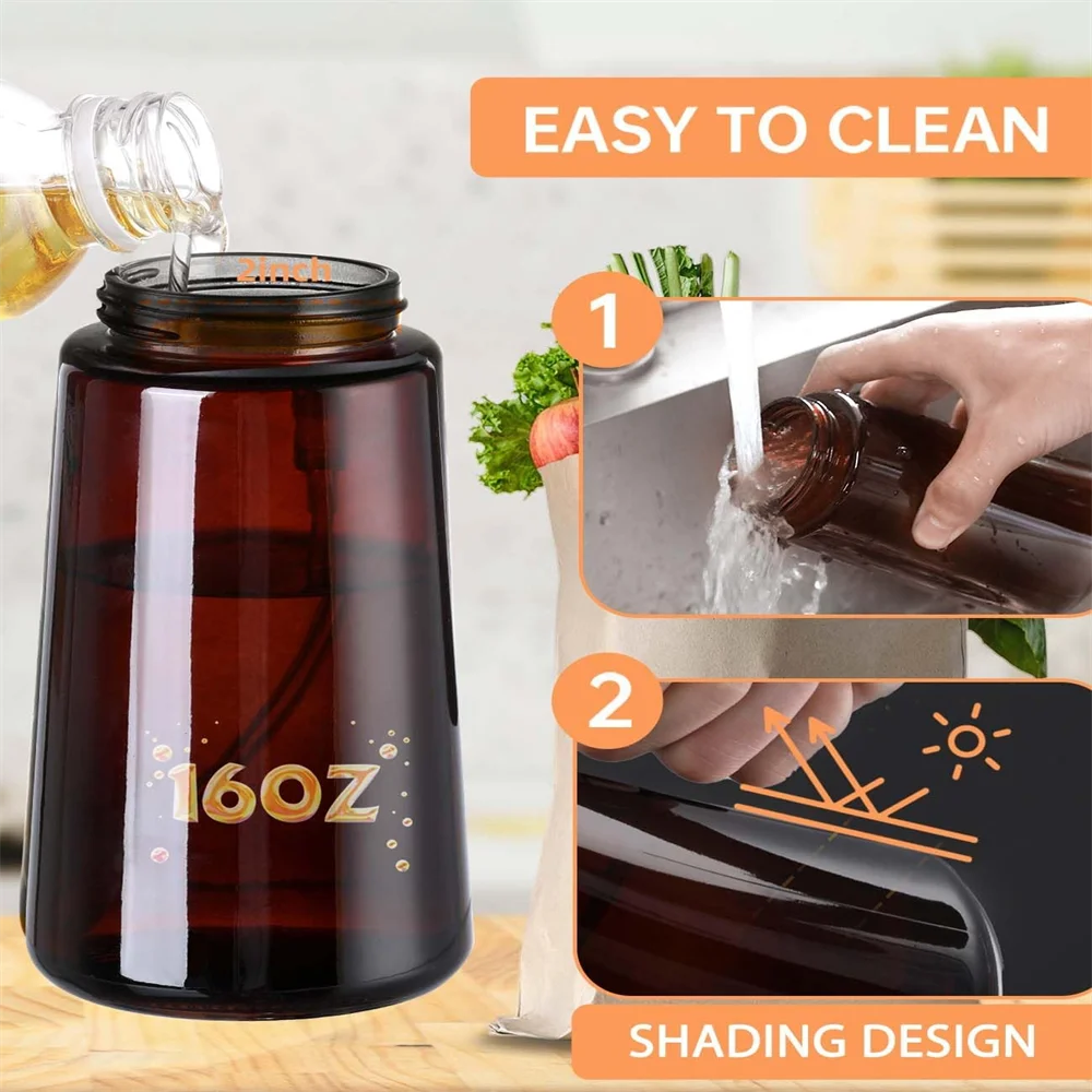 2-in-1 Glass Olive Oil Dispenser & Sprayer Bottle – 470ml, Leakproof