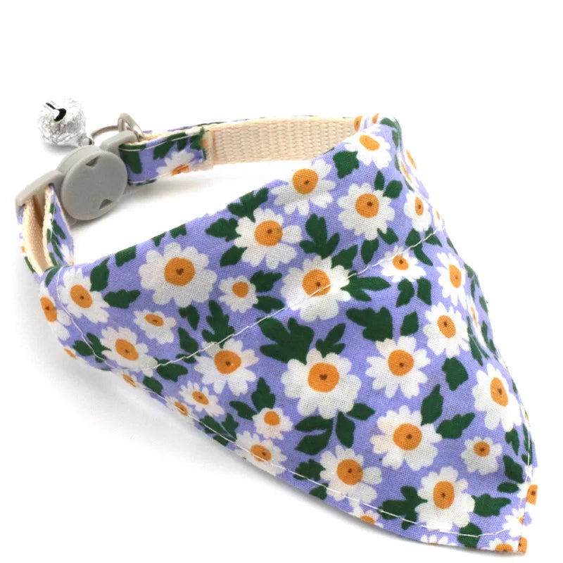 Little Daisy Breakaway Pet Collar & Bandana – Adjustable Kitten & Small Dog Scarf