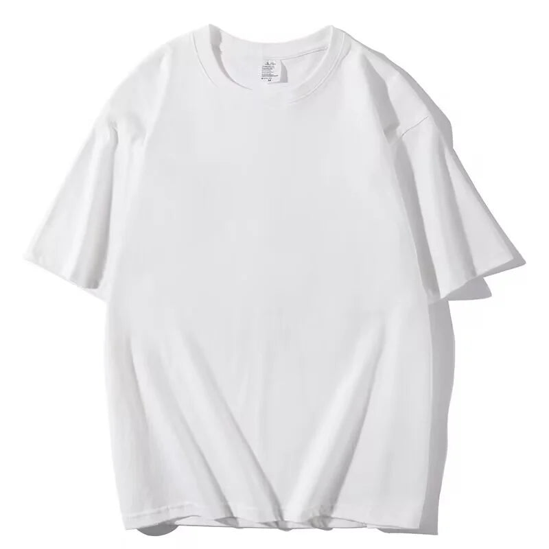 100% Cotton Five Half Sleeve Men's Women Summer T-shirt Loose Short-sleeved Casual Basic Shirt O Neck Solid Color Tops