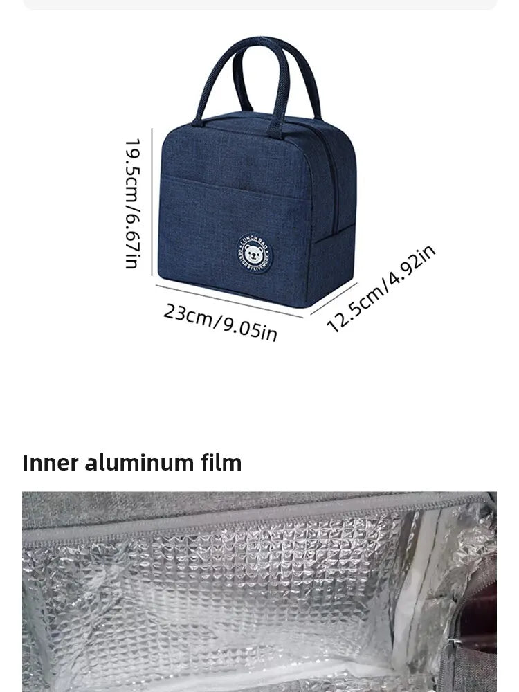 Canvas Insulated Lunch Bag – Thermal Cooler Tote for Women, Kids & Picnics