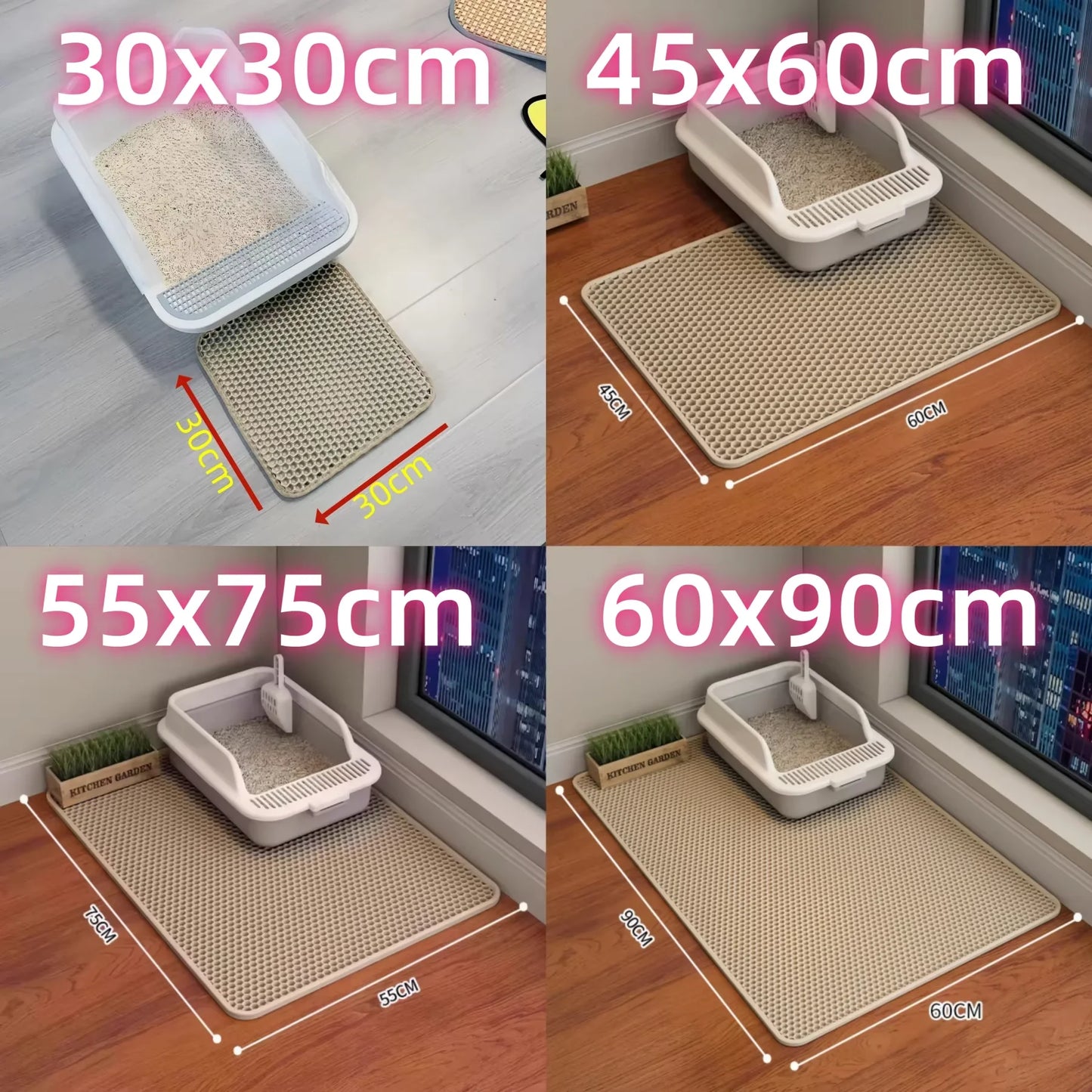 Extra Large Cat Litter Mat – Waterproof 2-Layer Non-Slip Washable Floor Protector