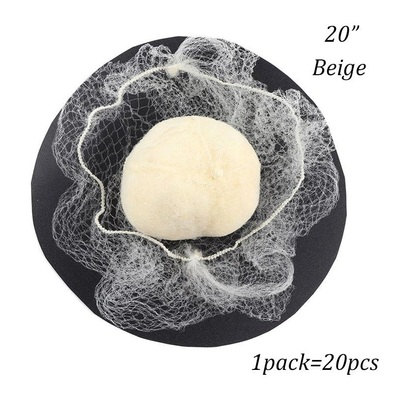 20Pcs Durable Nylon Hair Net For Bun Hair Hair style Tool Black Beige Brown 5Mm Hair Net For Wigs Mesh Hair Styling Hairnets