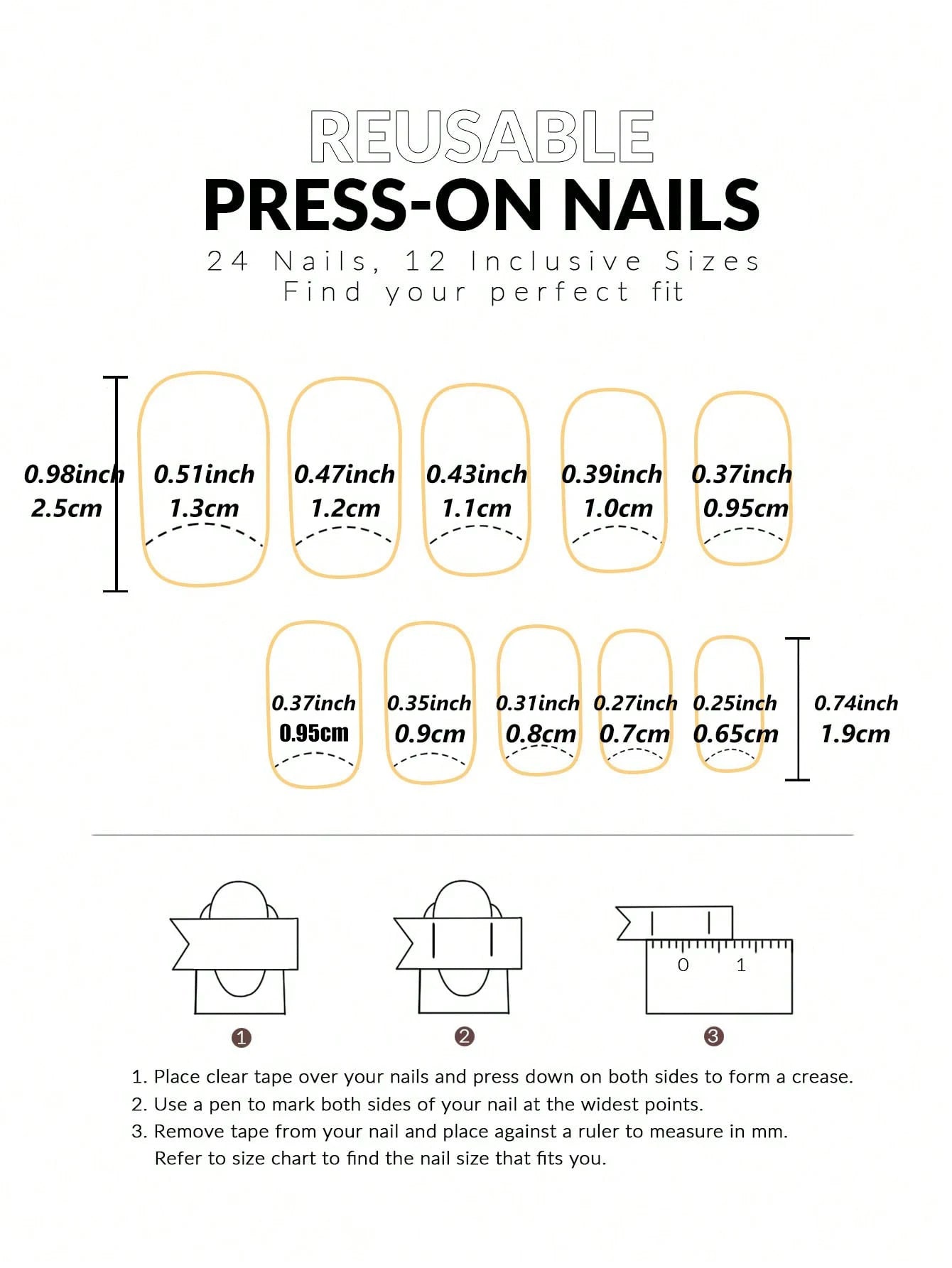 24 PCs Short Square French Heart Simple Nails with 1 Jelly Glue and 1 Nail File