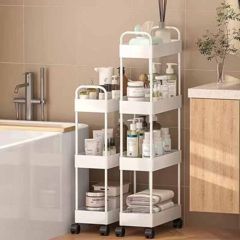 Multi-functional Household Trolley Kitchen Organizer Cart With Wheels Multi-Layer Bathroom Shelves Household Snacks Storage Rack