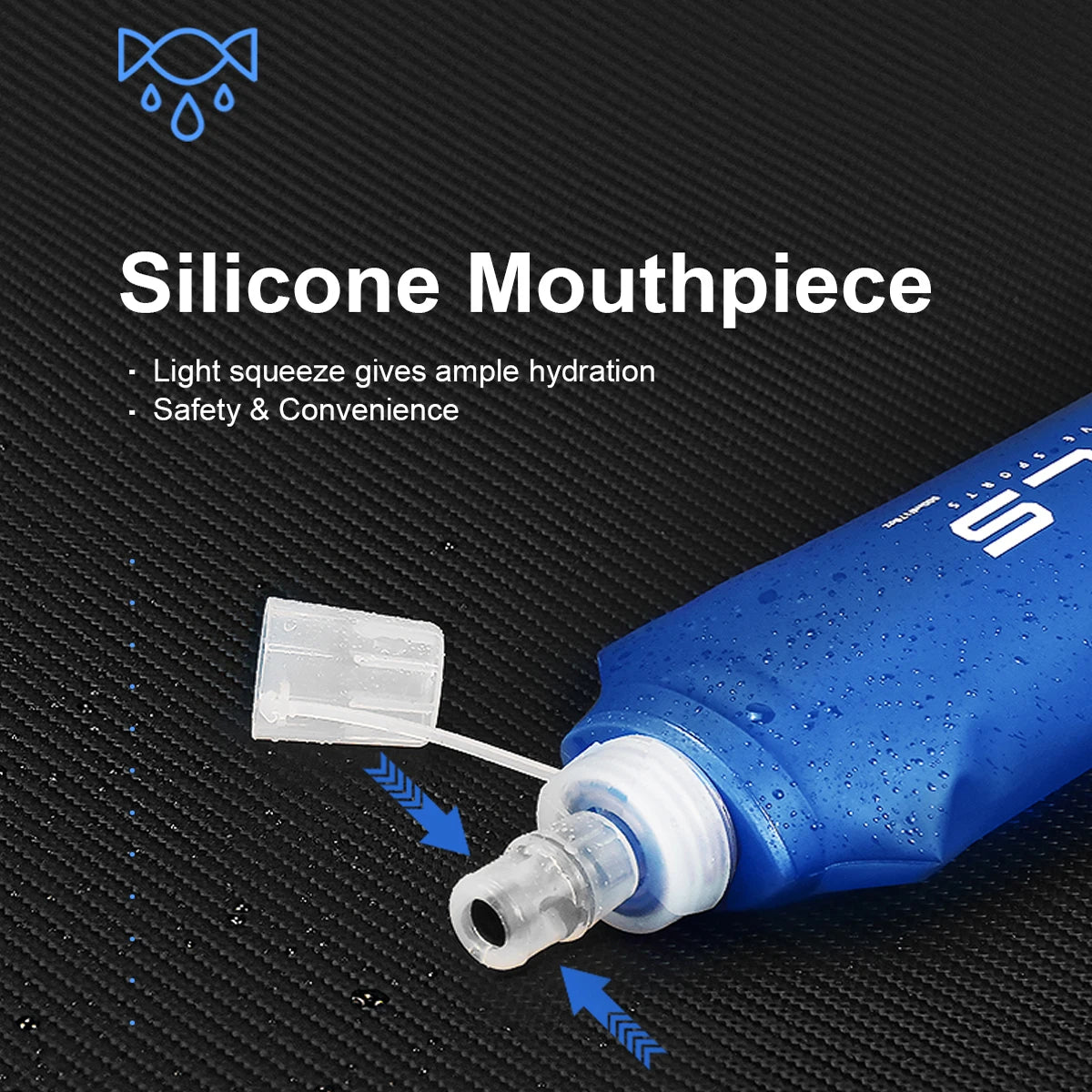 Collapsible Silicone Water Bottle – Portable Foldable Flask for Running & Hiking