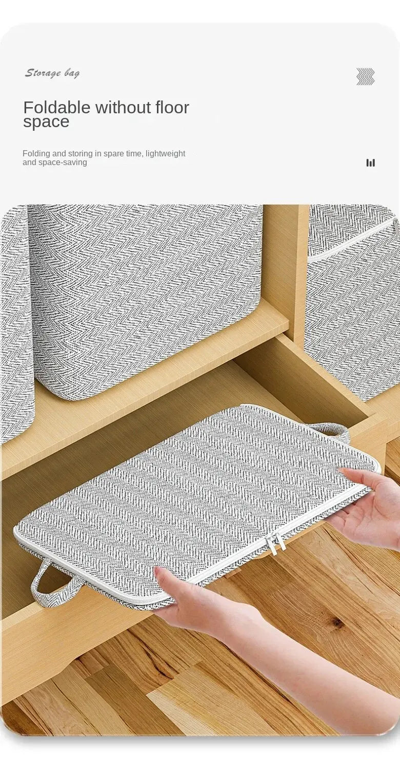 Large Capacity Non-Woven Storage Bag – Wardrobe Organiser for Quilts & Clothing