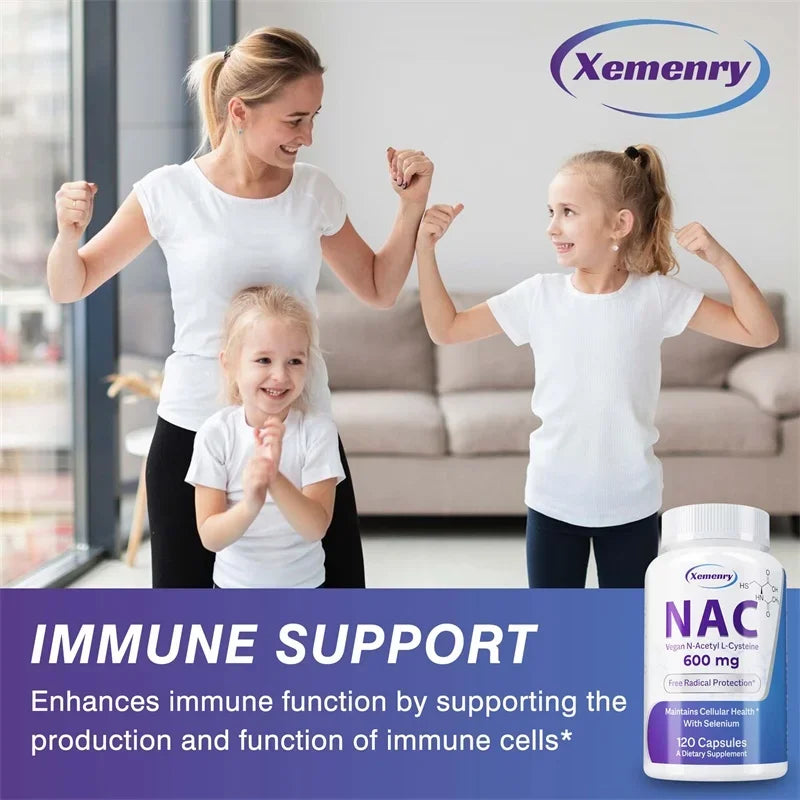NAC Capsules 600mg - Support Skin Health, Antioxidant, Detox, Enhance Immunity - Non-GMOSupplement