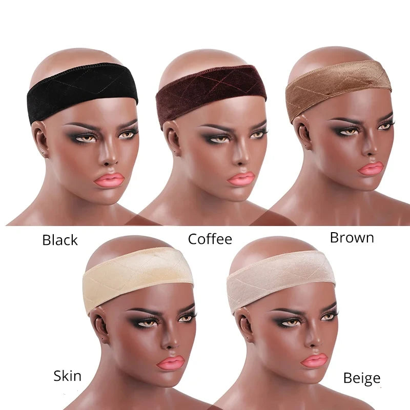 Nunify Non-slip Soft Velvet Women Wig Grips Headband Adjustable Wig holder Velvet Wig Accessories Grip Scarf Headband