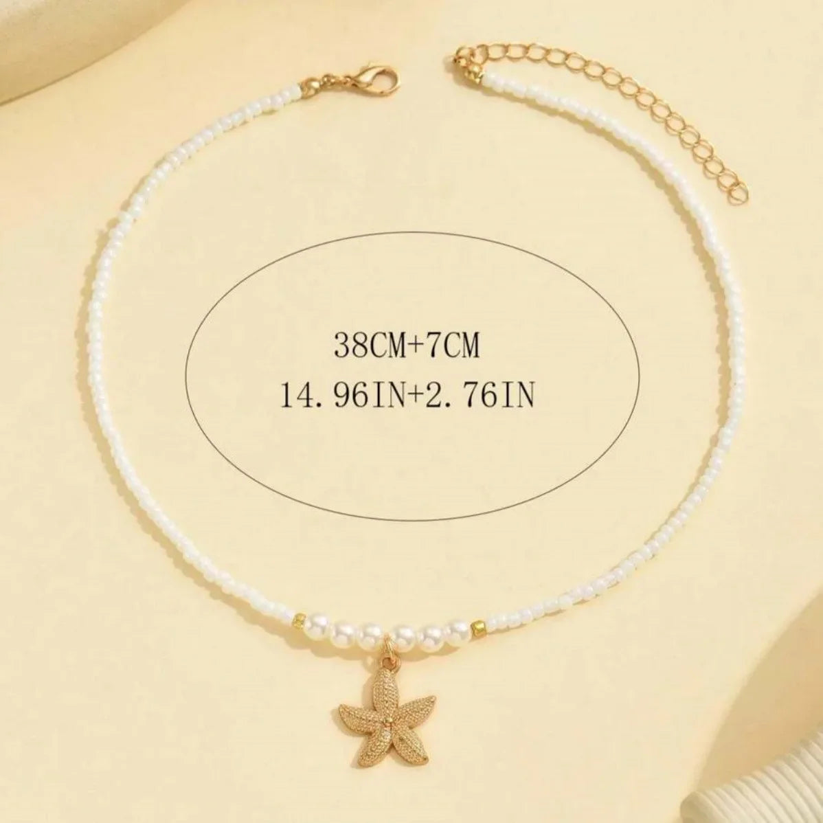 Exquisite Seashell Beaded Choker Necklace – Handmade Starfish Ocean Jewellery