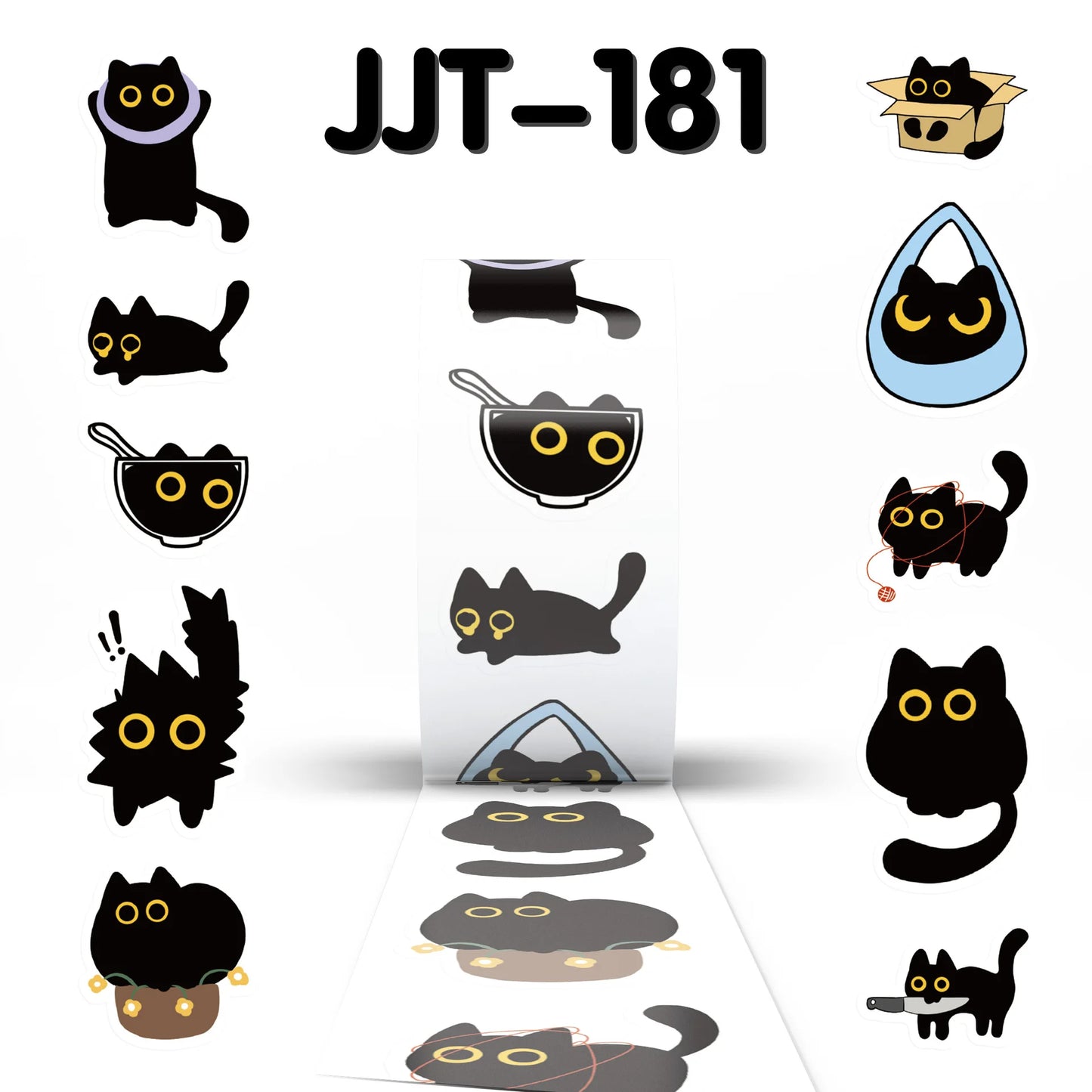 500Pcc/roll Cute Cat Stickers Creative DIY Graffiti Stickers Envelope Sealing Stickers Stationery Children Reward Decor Stickers