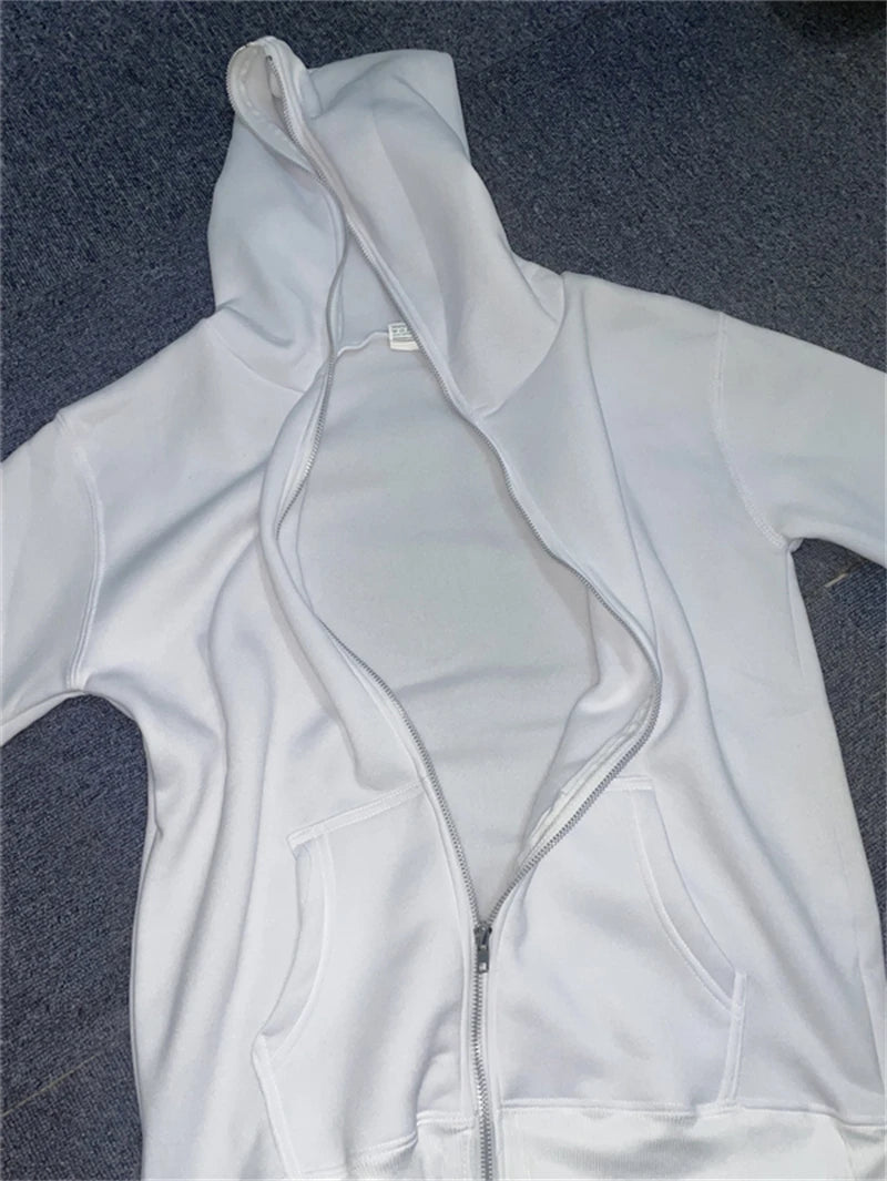 Zipper Hoodies Women/Men Trendy Long Sleeve Hooded Fleece Sweatshirt Casual Campus Streetwear Sportswear Hot Sales High Quality