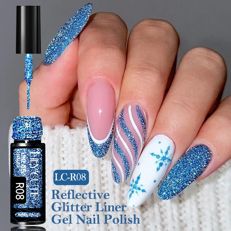 Silver Metallic Gel Nail Polish Liner – Super Bright Mirror Pull Line Art Pen