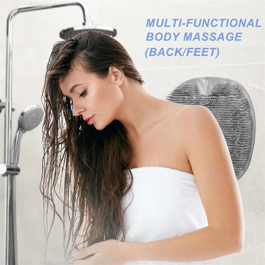 Foot Scrubber Mat & Back Washer – Shower Exfoliating Pad with Suction Cups