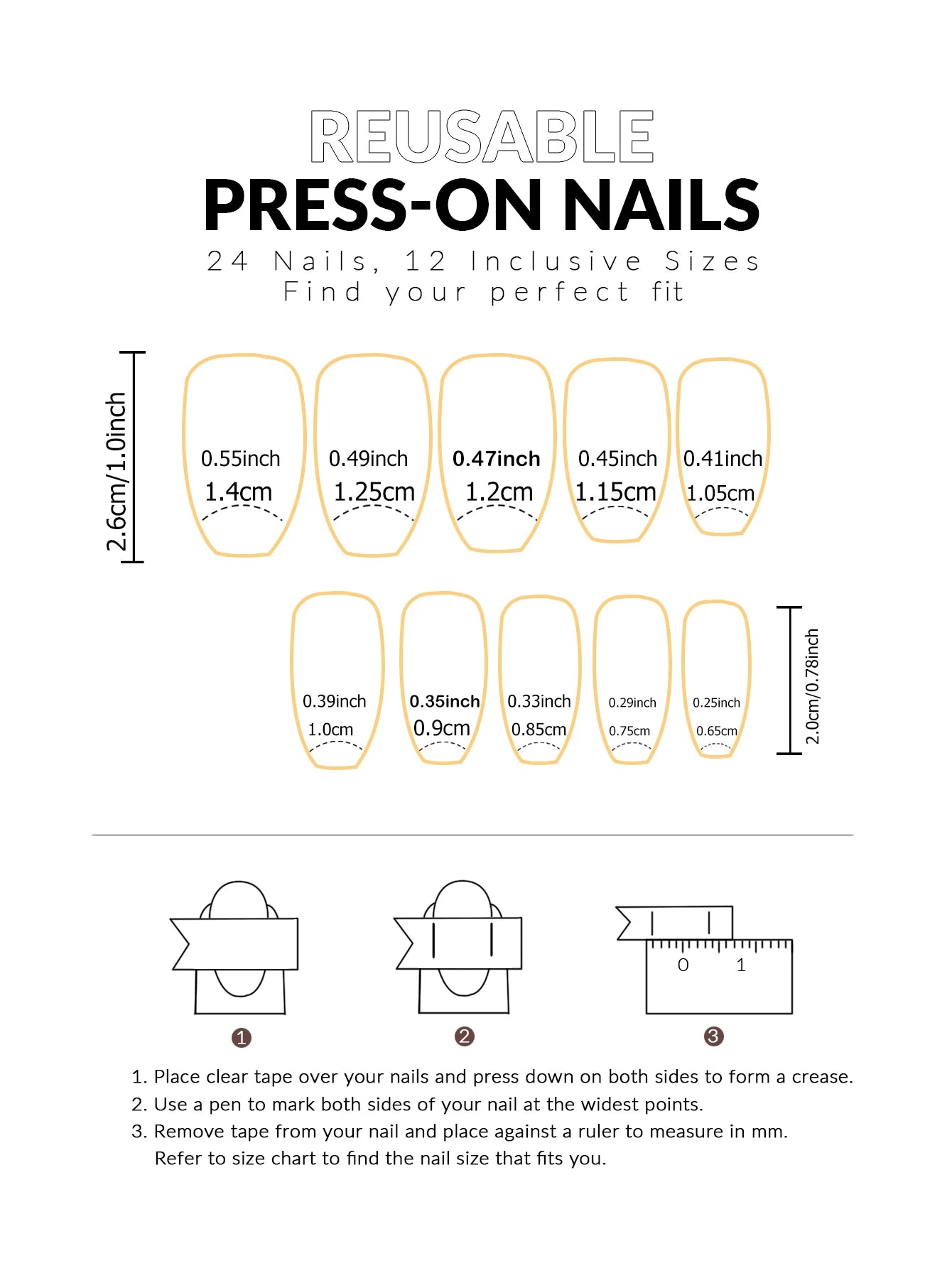 24 PCs Short Square French Heart Simple Nails with 1 Jelly Glue and 1 Nail File